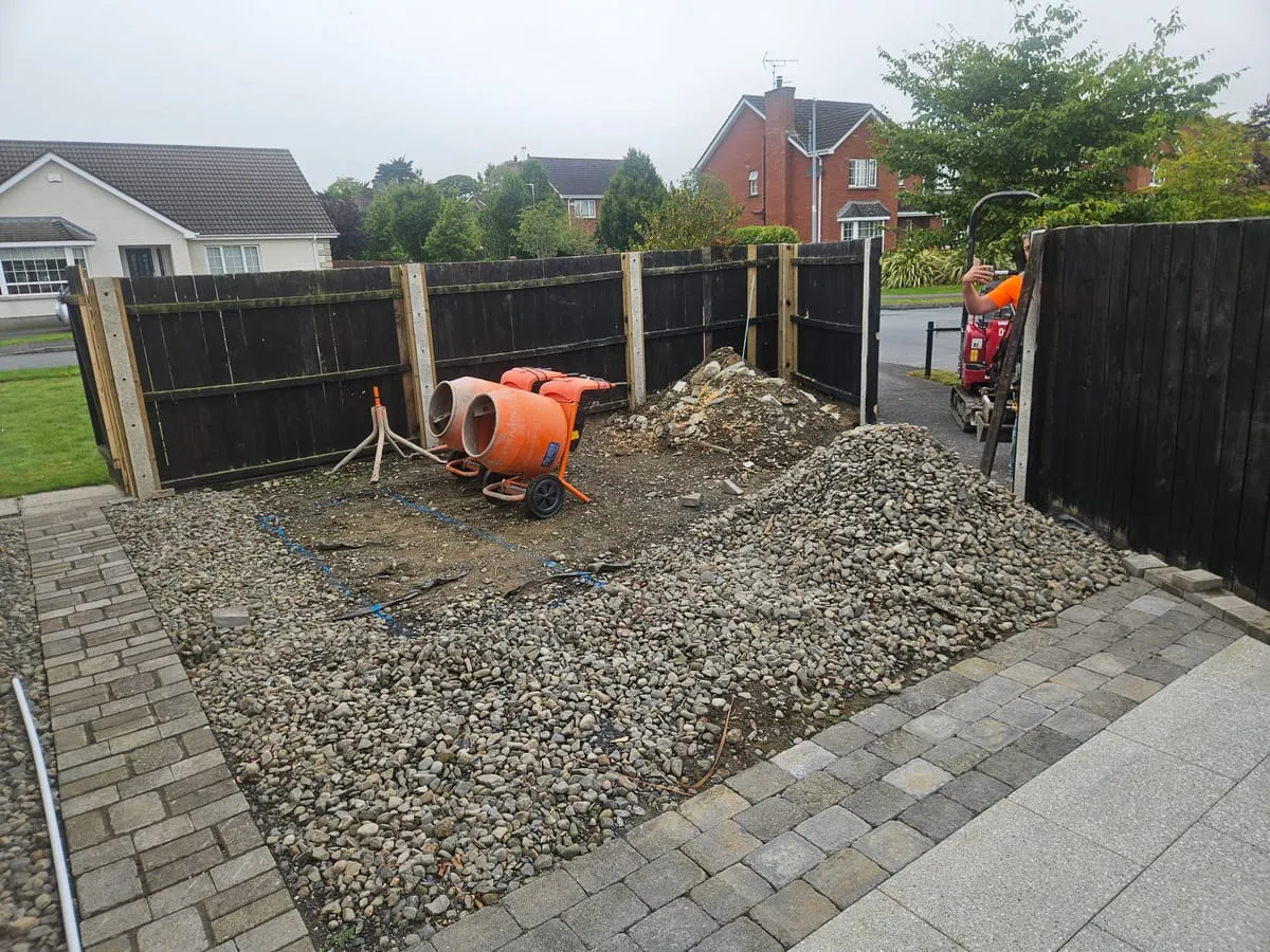 Construction underway on the raised beds